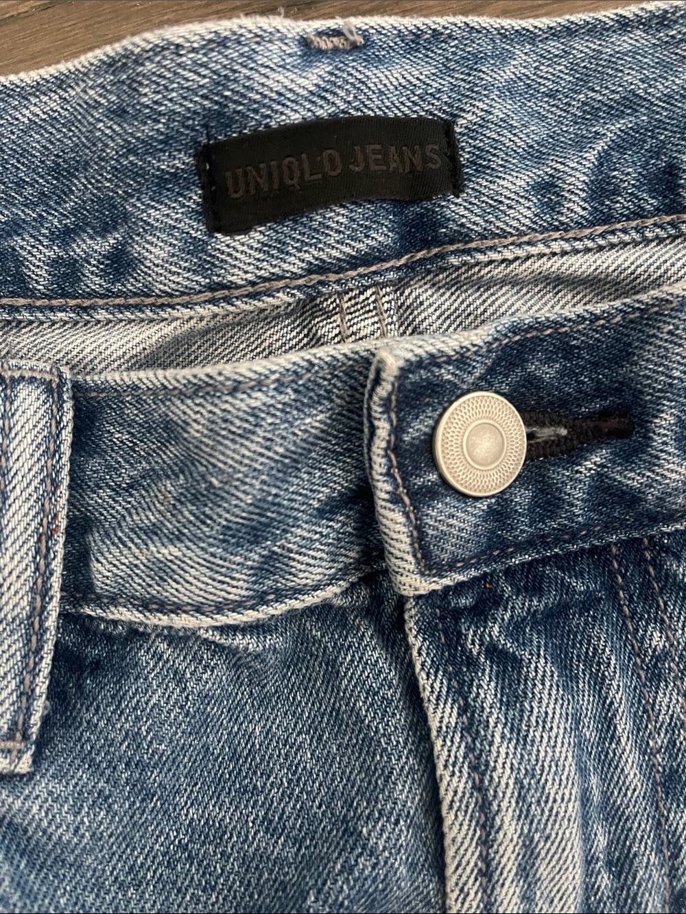 UNIQLO Faded Blue Denim Jeans with Metal Button
